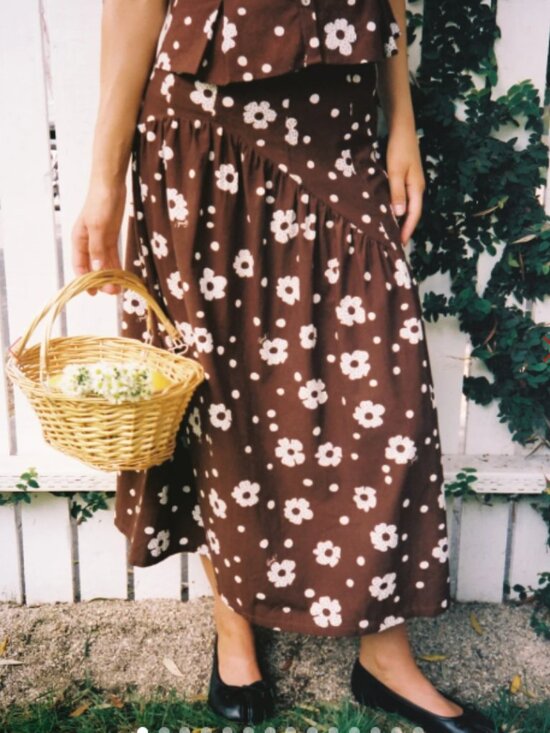Lisa Says Gah Dresses & Skirts - Maeve Midi Skirt - Brown Mod Dot - Lisa Says Gah NWT